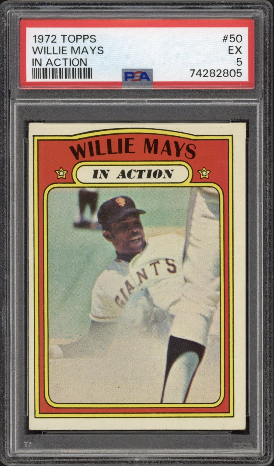 1972 Topps Willie Mays In Action #50 PSA 5 Excellent HOF San Francisco Giants