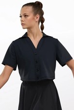 Dance Pre-Owned Costume Top Weissman 18580 Small Adult Black Jazz Contemporary
