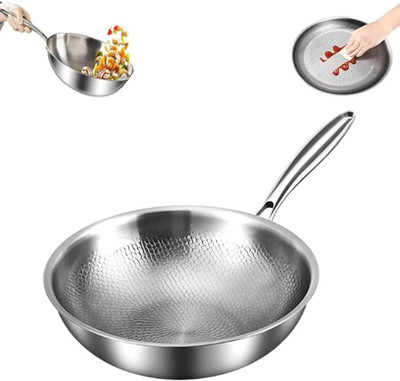 10.23'' Hammered Pan Pro with Lid, Durable Scratch-Resistant Titanium Frying Pan