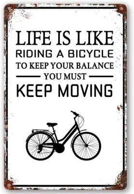Life Is Like Riding A Bicycle Rustic Tin Metal Signs Home Décor Funny Bicycle Qu