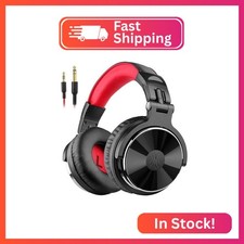 OneOdio Wired DJ Hi-Res Over-Ear Headphones for PC, Keyboard Guitar - Red