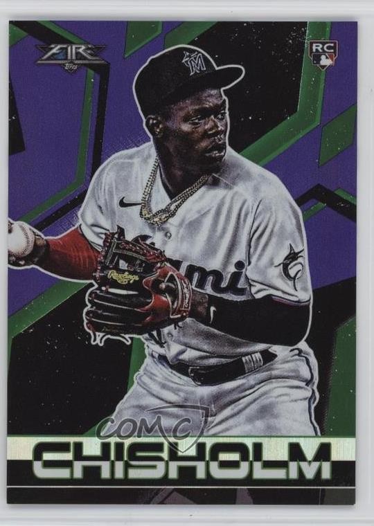 2021 Topps Fire Purple 49/99 Jazz Chisholm Jr #40 Rookie RC b4d