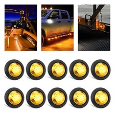 10PCS Sealed Waterproof 3/4" Mini Round Clearance LED Front Colored Lens Amber