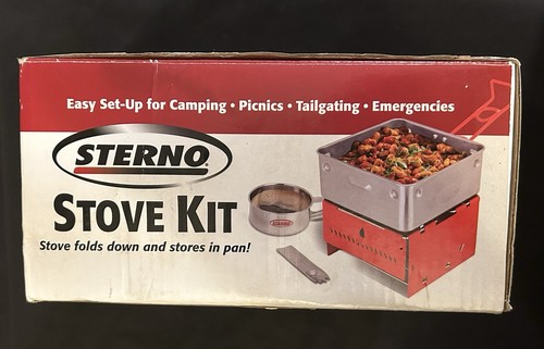 Sterno Folding Stove Kit 100 Anniversary Pan/Cup/Utensil/Frame/Windshield Panels - Picture 3 of 4