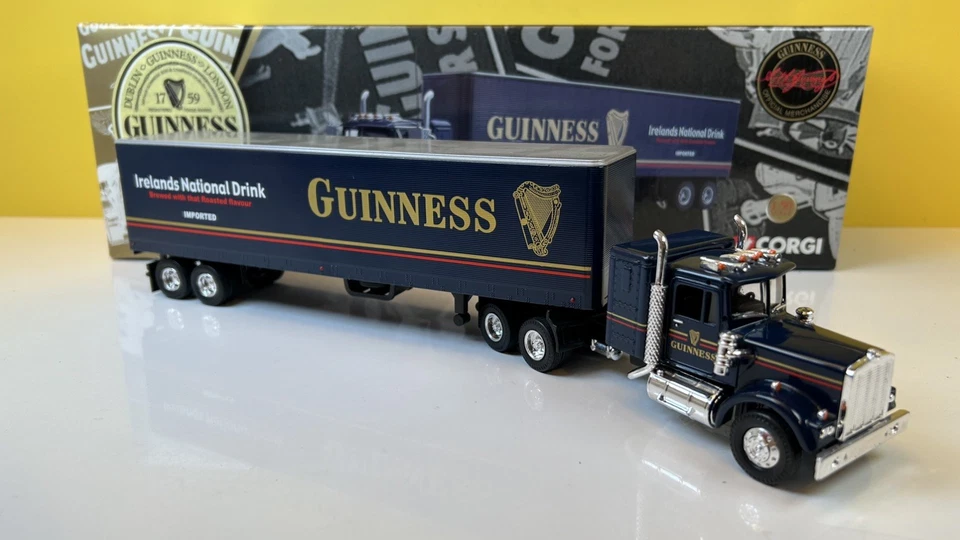 CORGI 55801 1:50 KENWORTH T925 WITH SEMI BOX TRAILER - GUINESS / LOVELY MIB - Image 2 of 4