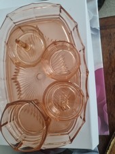 5 Piece Vintage Glass Dressing Table Set / Vanity Set