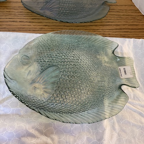 Exquisite Vintage Fish-Shaped Green Plates See If 4 Made in Italy - Picture 4 of 6