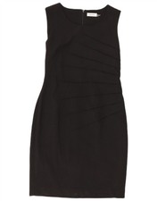 CALVIN KLEIN Womens Sleeveless Sheath Dress US 8 Medium Black Polyester DH23