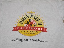 Vtg Saint Pope John Paul II 1990's Baltimore USA Tourist XL Made in USA