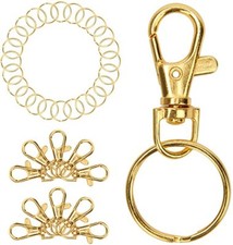   .  40-PCS GOLDcolor Metal Swivel Lanyard Snap Hook Lobster Claw Clasp1"Keyring