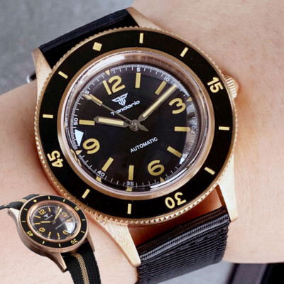 CUSN8 Solid Bronze 40mm Sapphire 20ATM Japan NH35 PT5000 Automatic Watch for Men