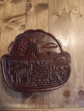 Hand Made In Ecuador 7 Piece Leather Coaster Set 6 Coasters 1 Holder