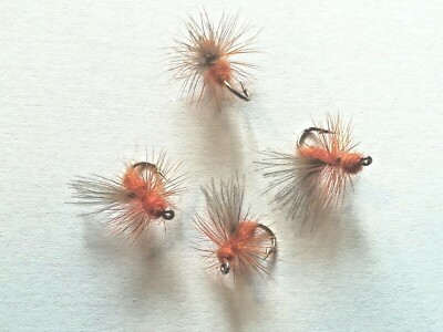 6 No. Red Ant - trout / grayling fly - SIZE 14 choose  BARBED / BARBLESS