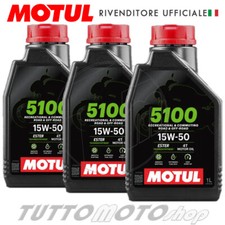 3 litri Olio Motore MOTUL 5100 15w50 4T MA2 Sintetico-x Moto Scooter ATV 4 Tempi