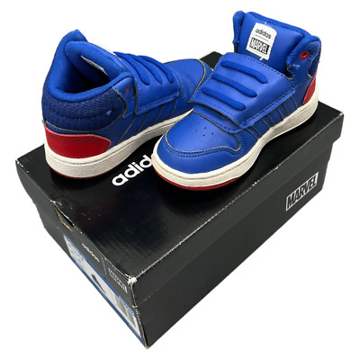 Adidas Marvel Hoops Mid Kinder Sneaker Schuhe Gr. 25 Spider-Man Blau Rot Basket