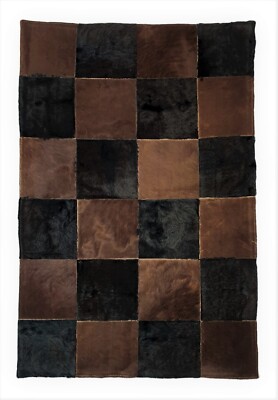 PATCHWORK RINDSHAUSTEPPICH - Haarfellteppich, runder Rindshauteppich, handgefertigte Kuh