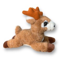 Russ SHIMMER Reindeer Deer Plush Brown White Eyelashes Christmas Stuffed Vintage