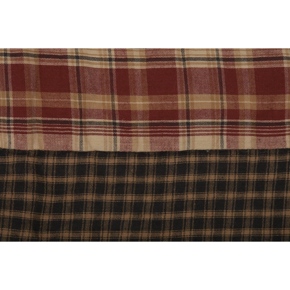 Beckham Twin QUILT Coverlet Country Patchwork Plaids Rust VHC Brands - Image 3 of 4