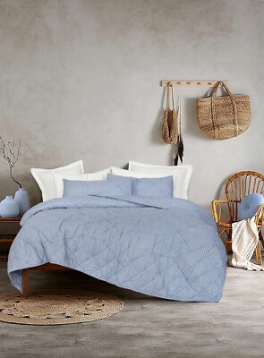 New Cotton Bedspread Coverlet Set Queen King Size Quilted Bedding