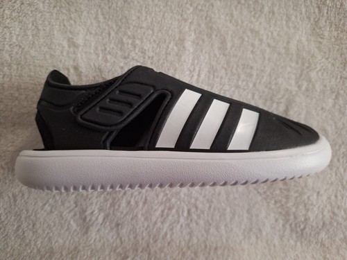 Adidas Kids Closed Toe Water Sandals Black White Lightweight Adjustable Size 1Y - Picture 6 of 8