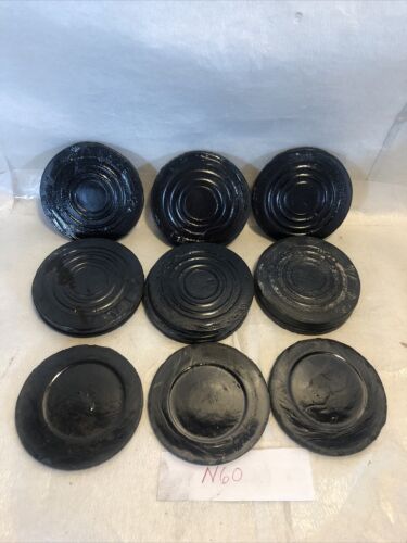 Vintage Black Clay Puck Disc Pigeons Skeet Target Lot of 15