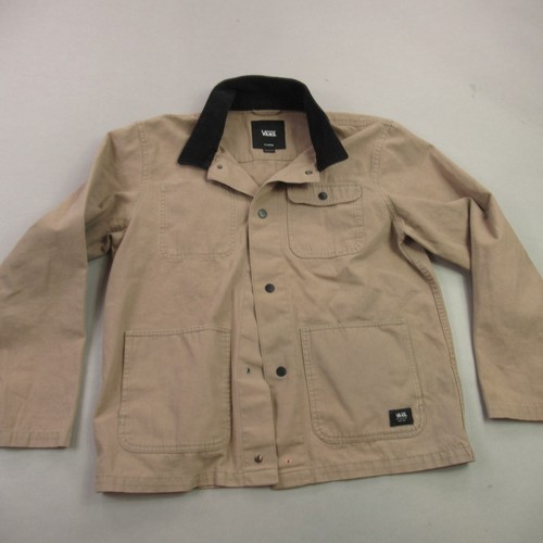 Vans Jacket Girls XL Snap Button Front Pockets Long Sleeve Lightweight Beige