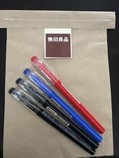 Set of 4 Muji Erasable Water Based Ink Pen Fine Tip, 2 black/ 1 blue/ 1 red