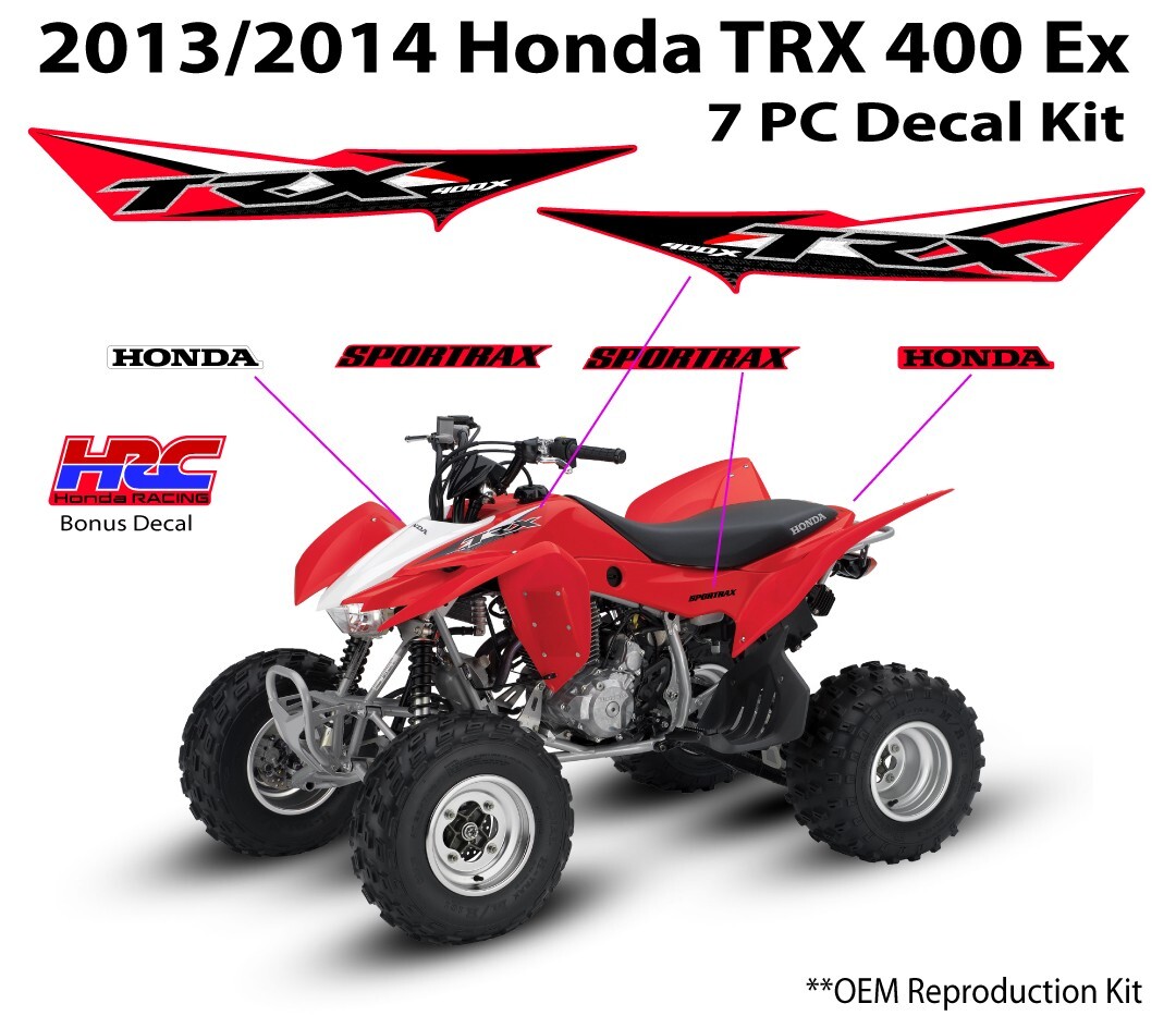 2013 2014 HONDA TRX 400X Decal Sticker OEM kit Red Plastic 400 X