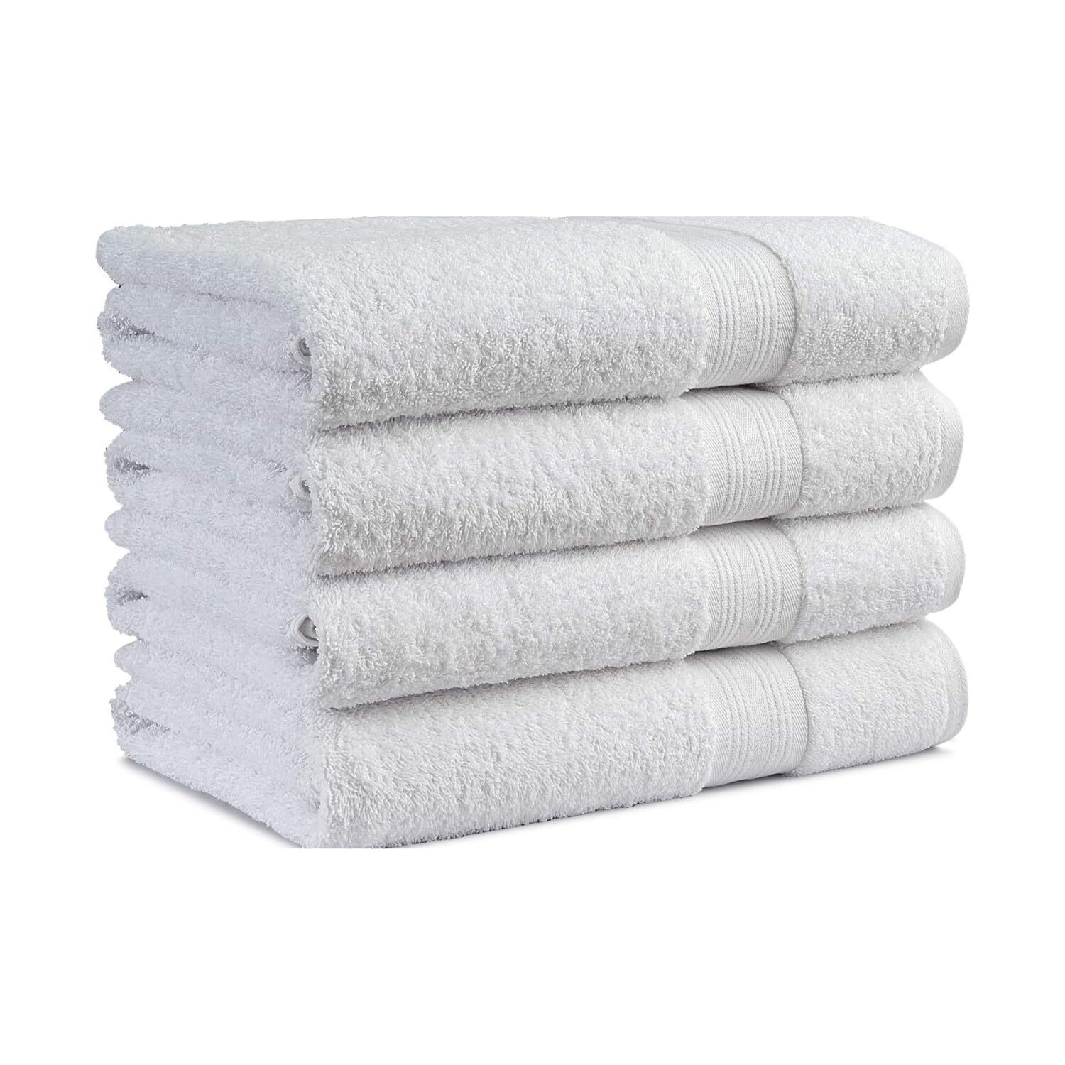 4 Pack Premium Bath Towels Set 30x54 inches - 100% Ring Spun Cotton - Ultra S...