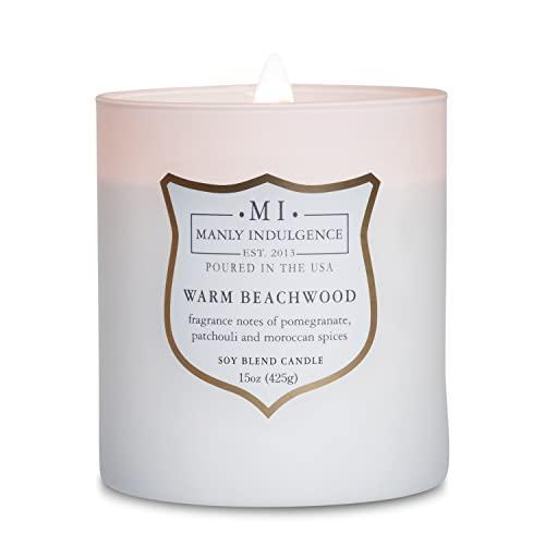Manly Indulgence Warm Beachwood Scented Jar Candle, Signature Collection, Wood - Picture 6 of 12