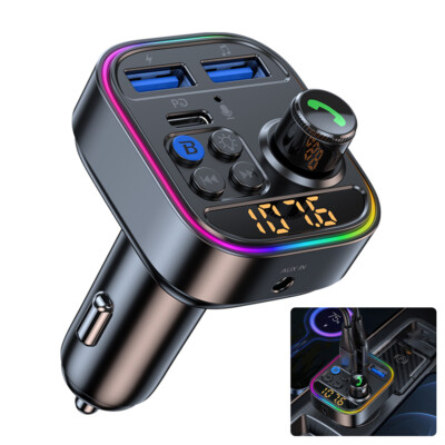 Bluetooth5.3 FM-Transmitter PD 30W Musik-MP3-Player für Auto-Radio Kfz Ladegerät