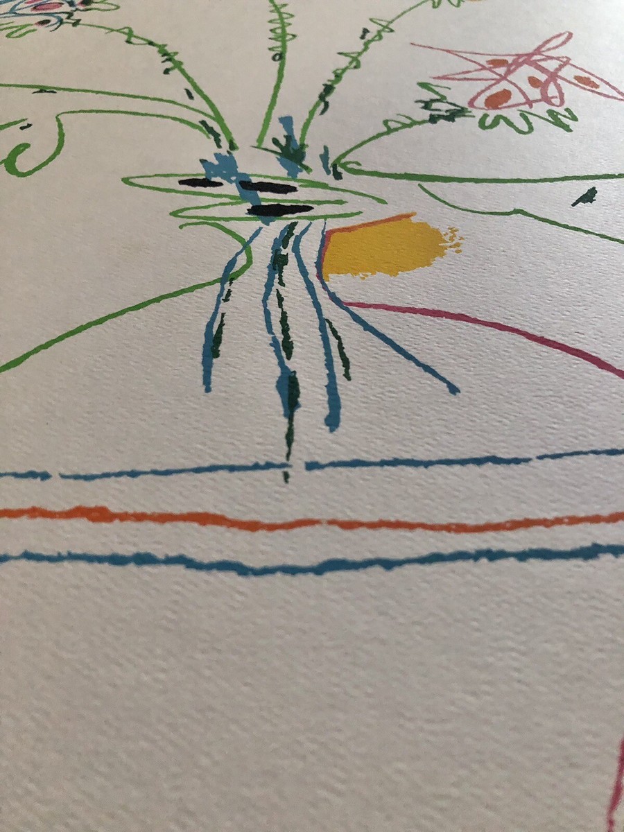 Vintage Pablo Picasso Flowers In Vase Art Lithograph | eBay
