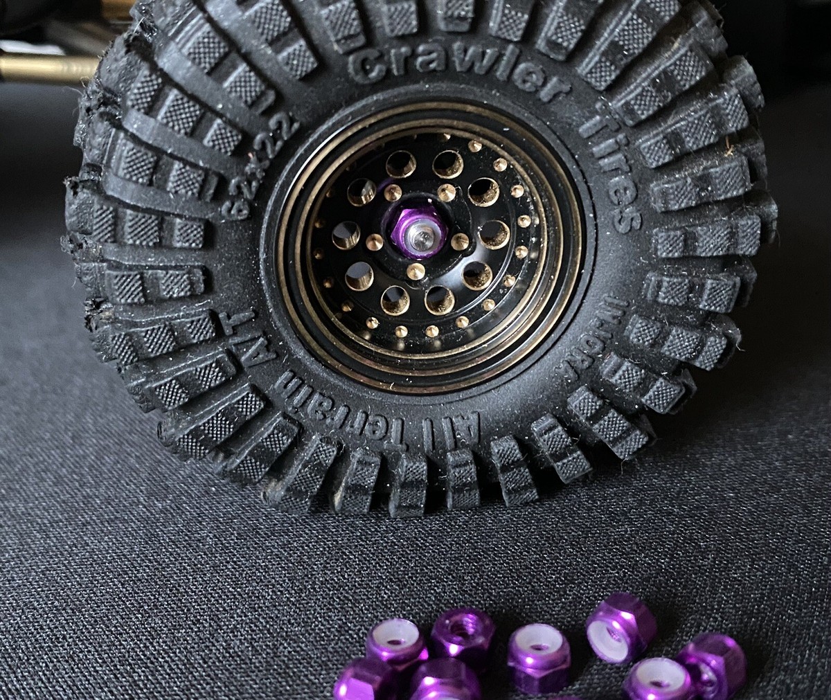 TRX-4M wheel nuts (4) Purple Finish - Aluminum Adapter Traxxas