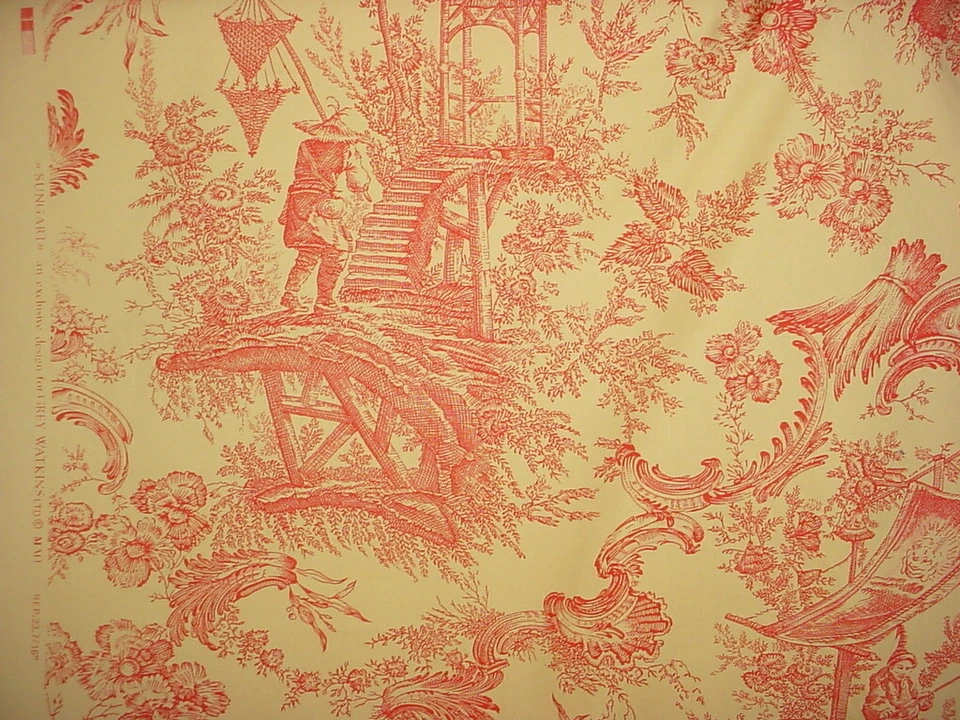 5-1/4 年 Scalamandre GW 00021369 Sungari GW 砖 Chinois Toile 内饰面料 — 第 3/4 张图片