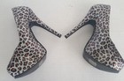 BORDELLO PLATFORM HEELS Sz 10 6" *HOT* TEEZER 37 Pearlescent Cheetah — photo 2