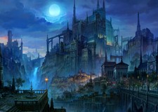 7x5ft Halloween Moon Night Magic Gothic Castle Vinyl Backdrop Photo Background