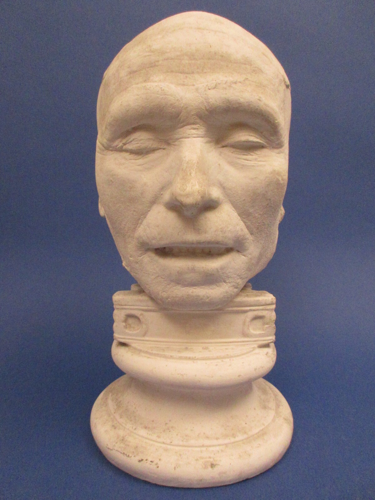 ANCIEN MASQUE MORTUAIRE TETE HOMME EN PLATRE MOULAGE 19 ème (auzoux-deyrolle)