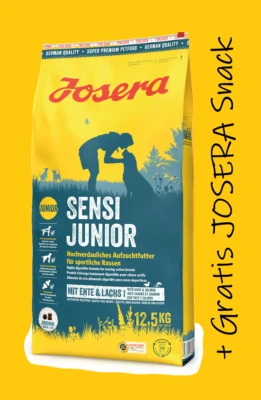 JOSERA SensiJunior 12,5 kg - Trockenfutter für Welpen + JOSERA SNACK