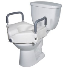 McKesson Raised Toilet Seat, 17 X 16-1/2 X 5 Inch White 300 lbs Maximum Weight
