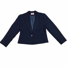 Vintage Pendleton Women's Navy Blue Blazer Jacket Coat 100 Virgin Wool Size 10