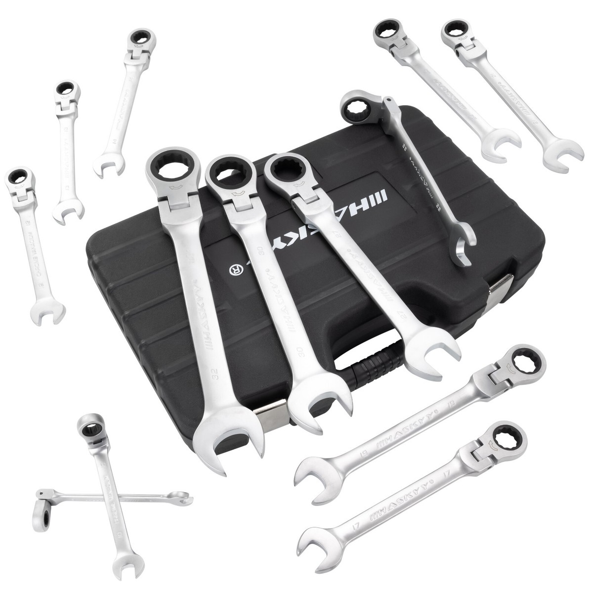 Gelenk Ratschenschlüssel Set Ring Maul Schlüssel Satz 8-32mm 