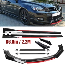 Front Bumper Lip Spoiler Splitter Body Side Skirt Gloss Black For Mazda 6 5 3 2