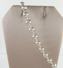 .925 Sterling Silver Beaded Ball Bracelet Italy 5mm - 8" - 11 grams