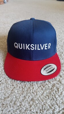 New Quiksilver Red White Blue Mens  Snapback Hat Cap Surf Skate FREE Shipping 