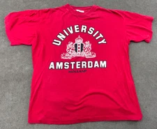 Vintage University Amsterdam Holland Collection Single Stitch Adult Tee Size XL