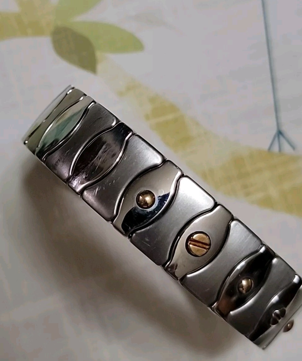 MANUEL ZED Stainless Steel 18K GOLD Stretch Expansion BRACELET