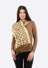 Saol Traditional Celtic Knotwork Scarf for Women 100% Egyptian Cotton