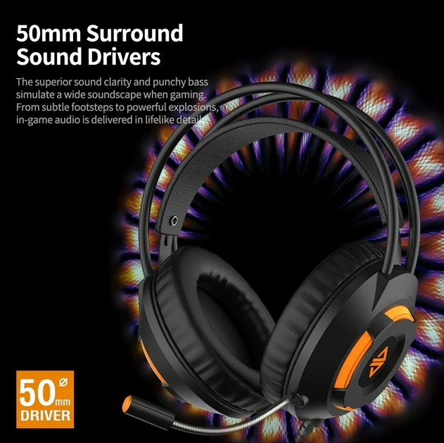 Ajazz AX120 7.1 Channel Stereo USB Gaming Headset 50mm driver with
