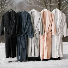 POTTERY BARN PLUSH ROBE COLLARD, LONG SLEEVE, POCKETS, SUPER SOFT & COZY