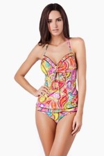 NWT 188 Trina Turk Izu Island Sz 8 Tankini Top Sz 6 Hipster Bottom